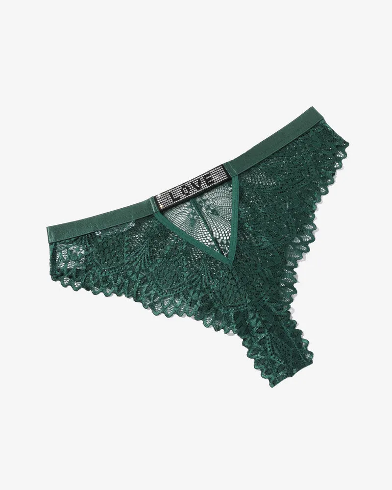 Lace Rhinestone Panty