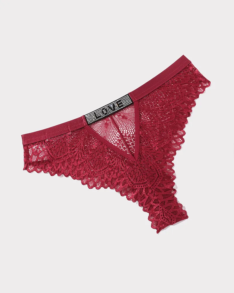 Lace Rhinestone Panty
