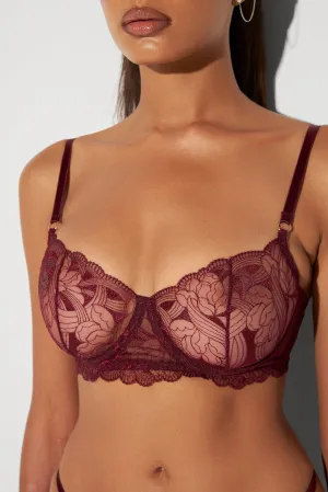 Lacy Bra in Burgundy