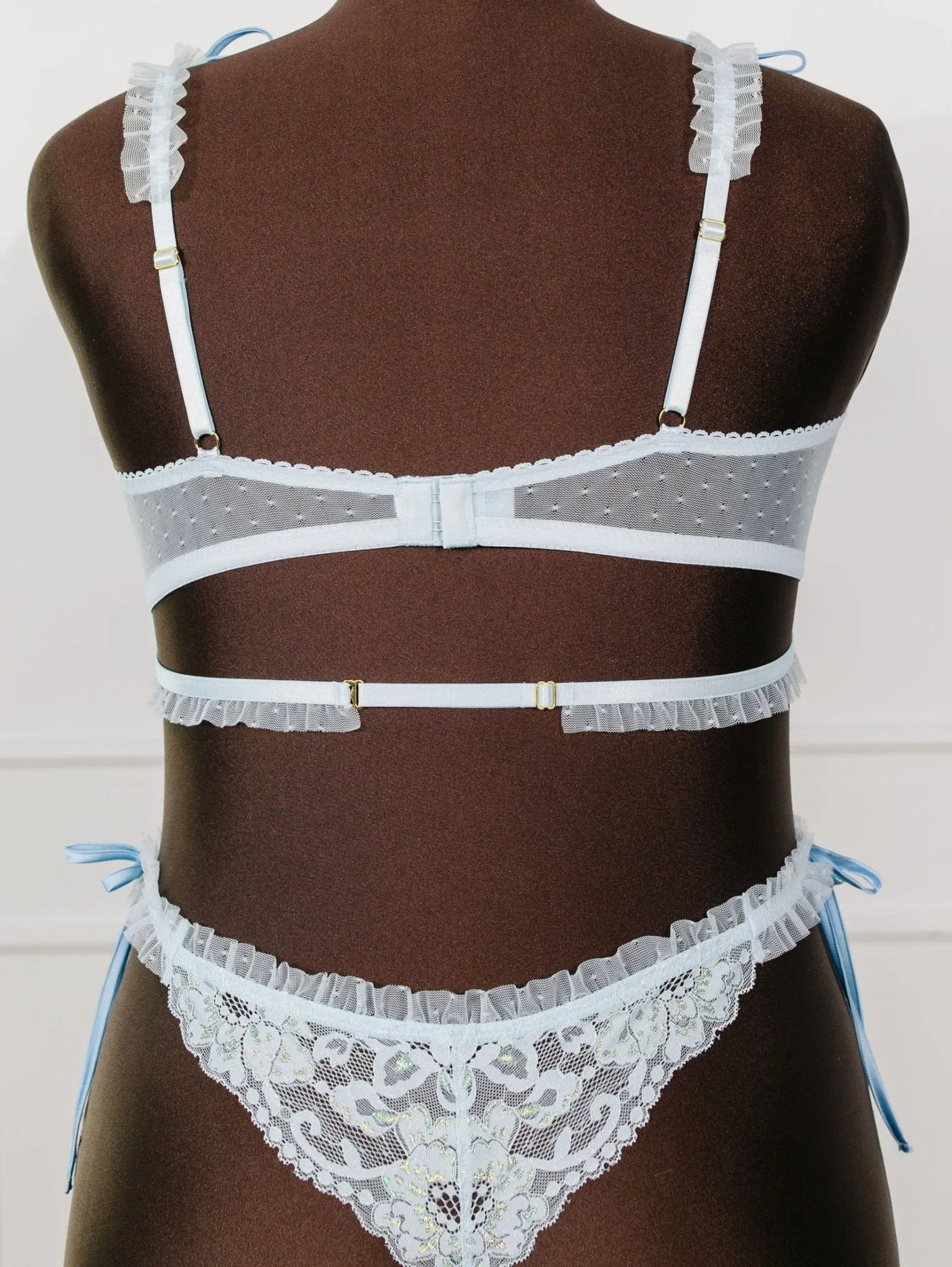 Lacy Ruffle Strap Bralette - Iridescent Daydream