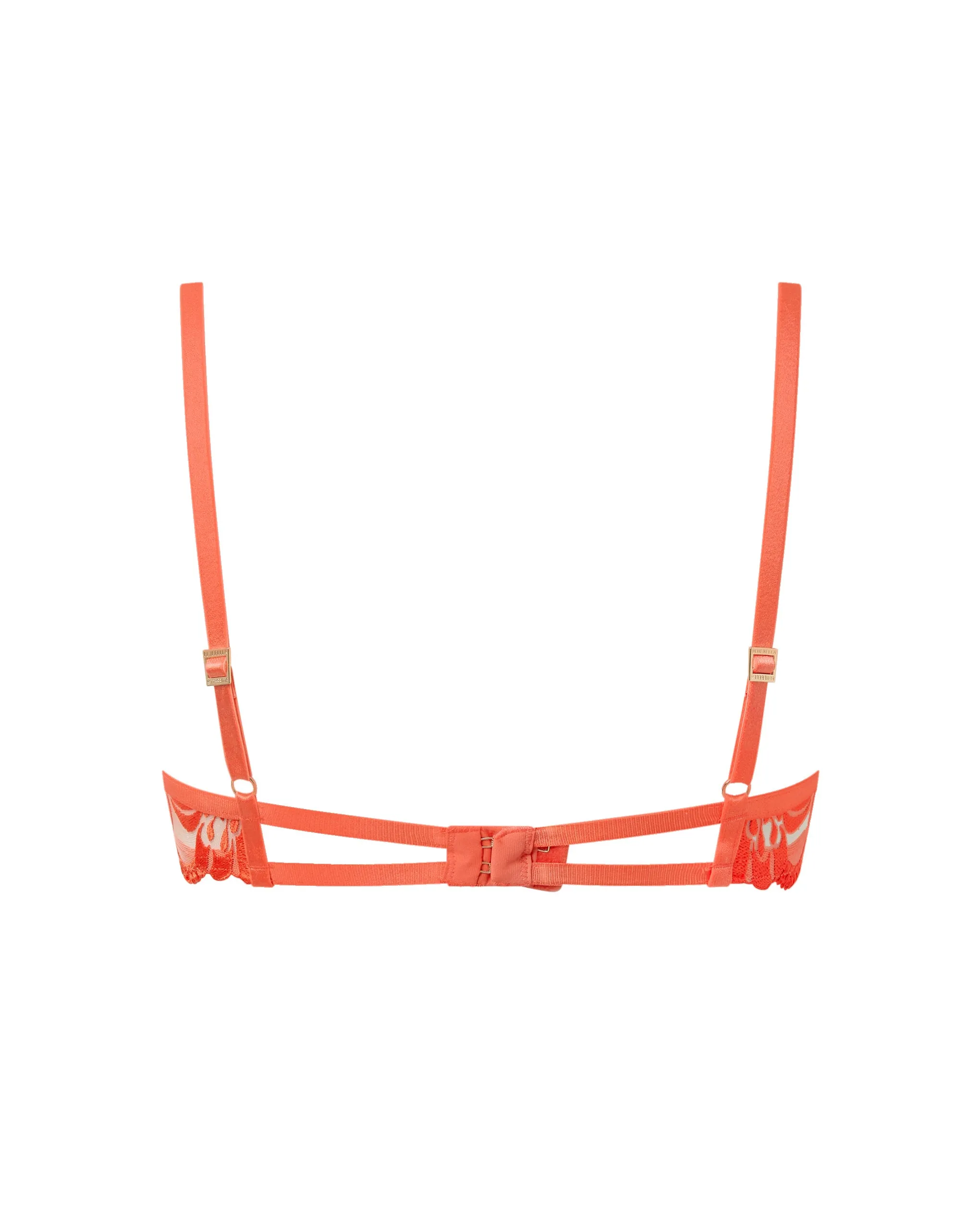 Leonora Floral Embroidered Bra Coral