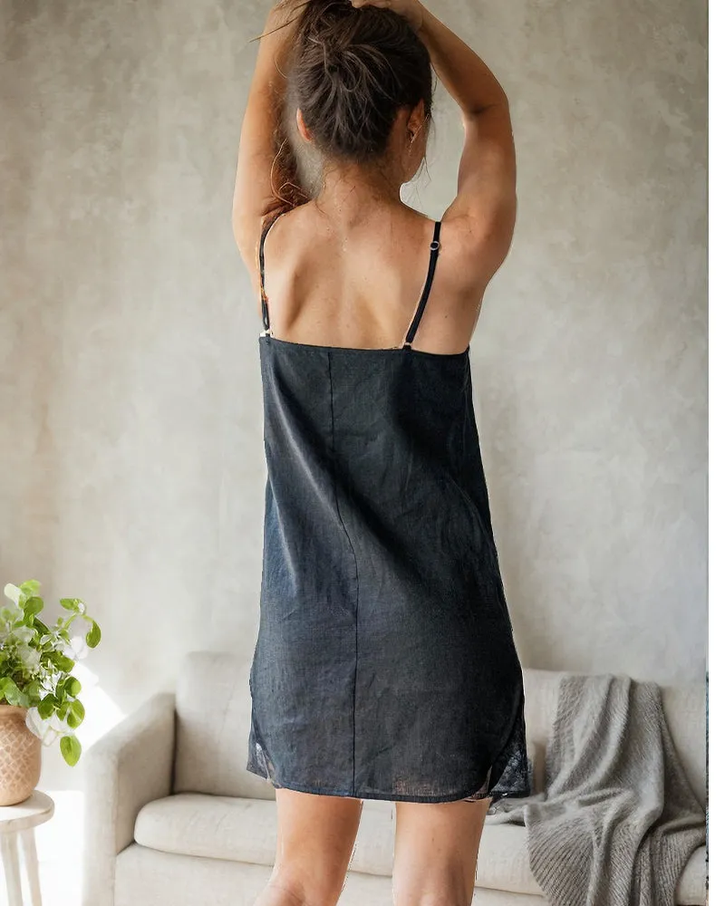 Linen Cami Sleepwear Slip Dress