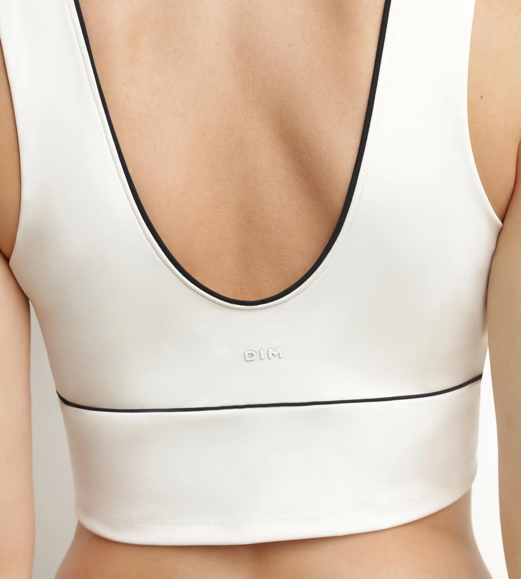 Long bra in sculpting microfibre Ecru Dim Move