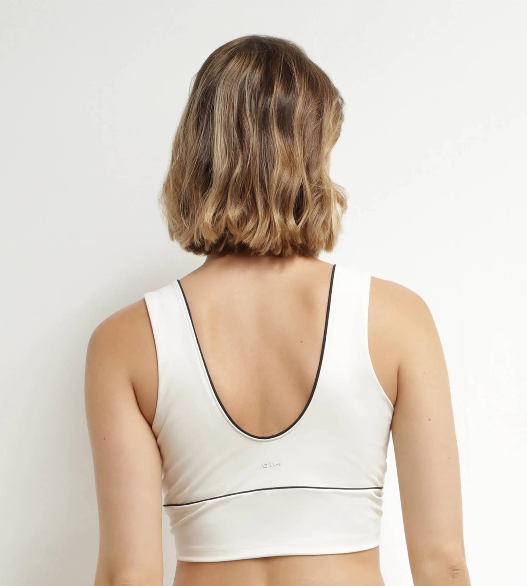 Long bra in sculpting microfibre Ecru Dim Move
