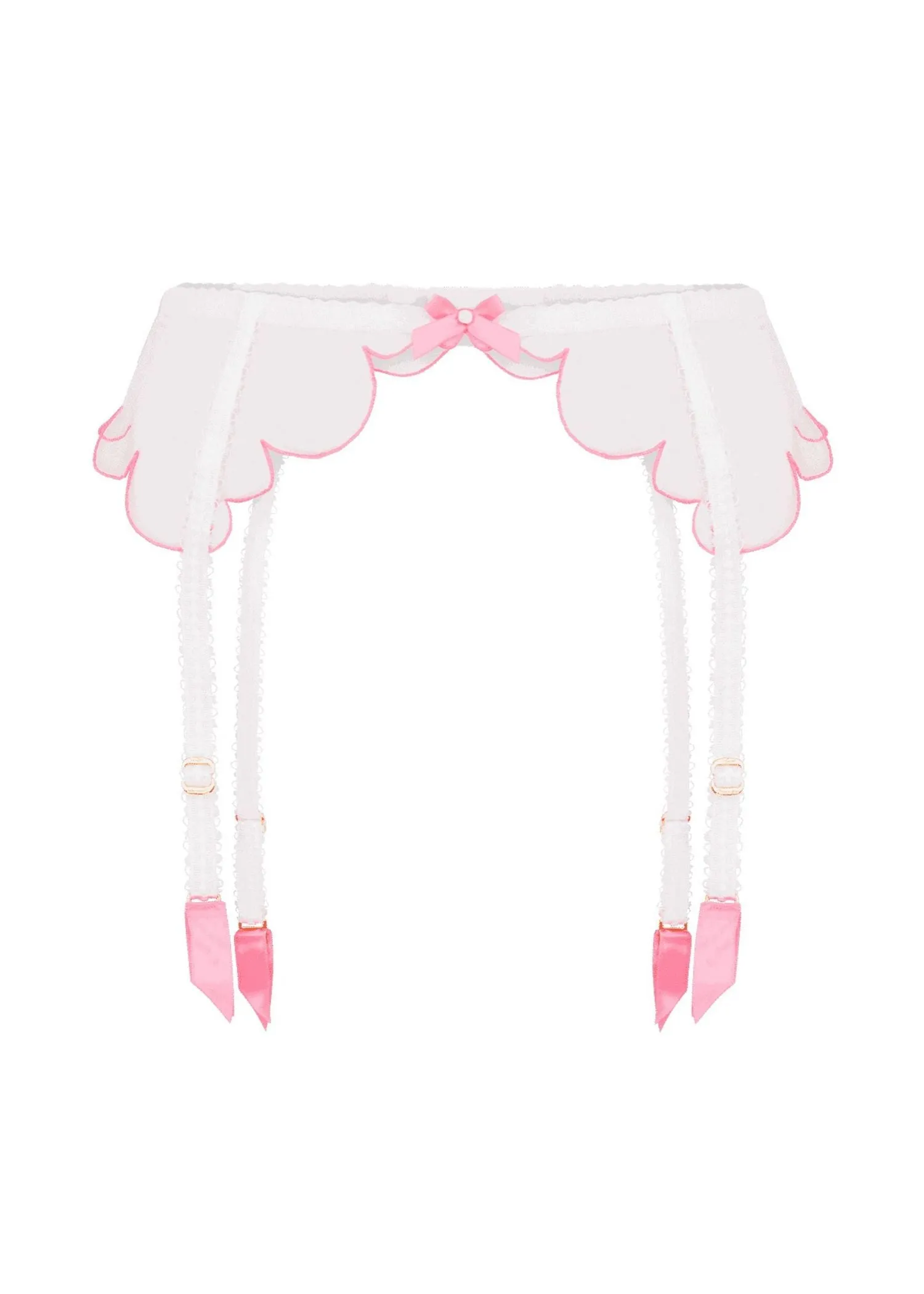 Lorna Suspender (White / Pink)
