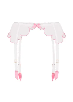 Lorna Suspender (White / Pink)
