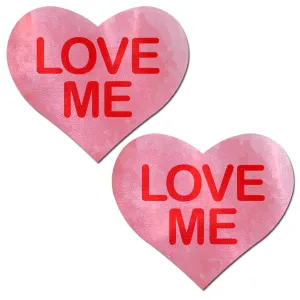 Love: Liquid Pink Heart with 'Love Me' Nipple Pasties