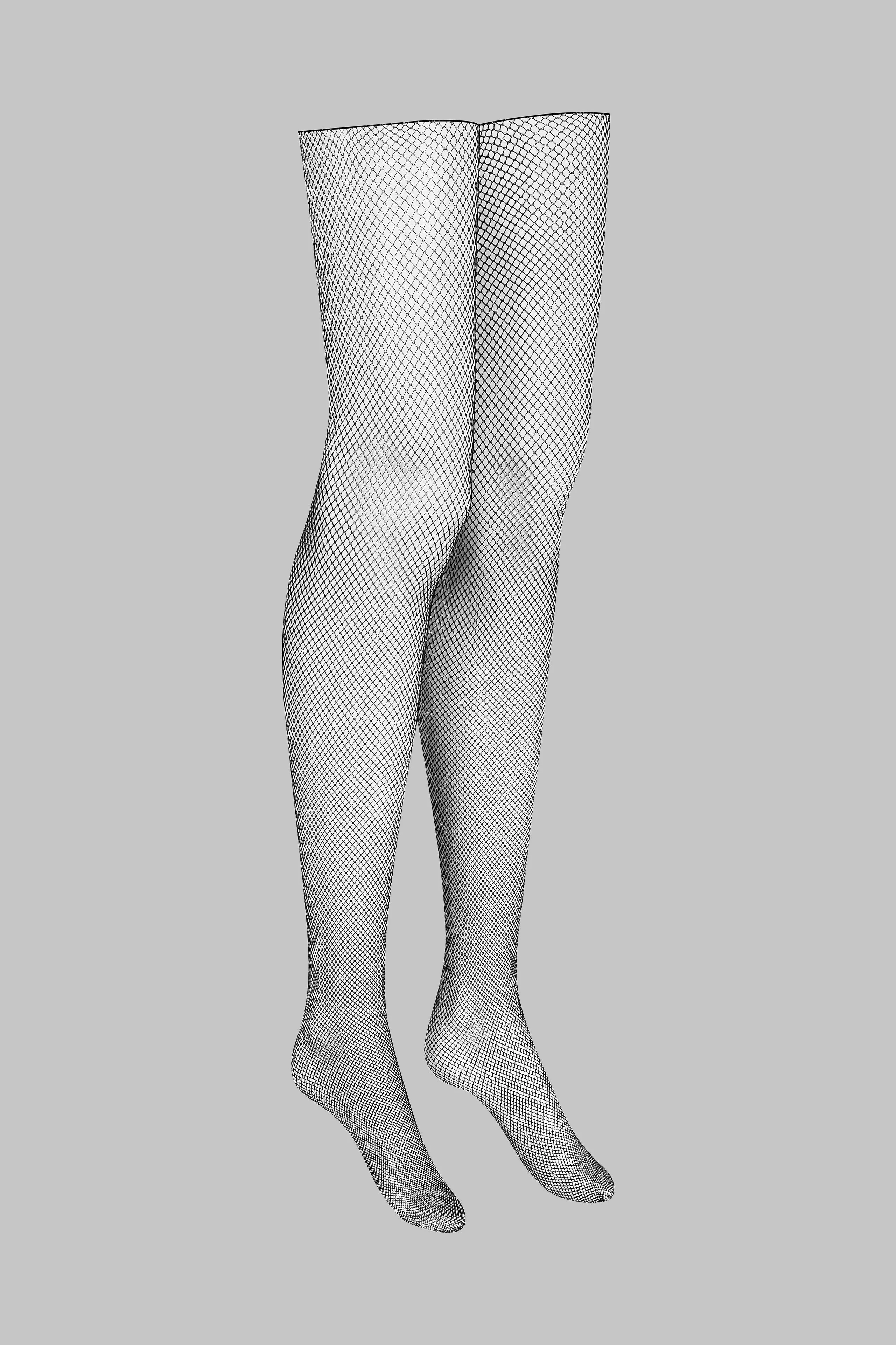 Lurex fishnet rolled stockings - Les Coquetteries