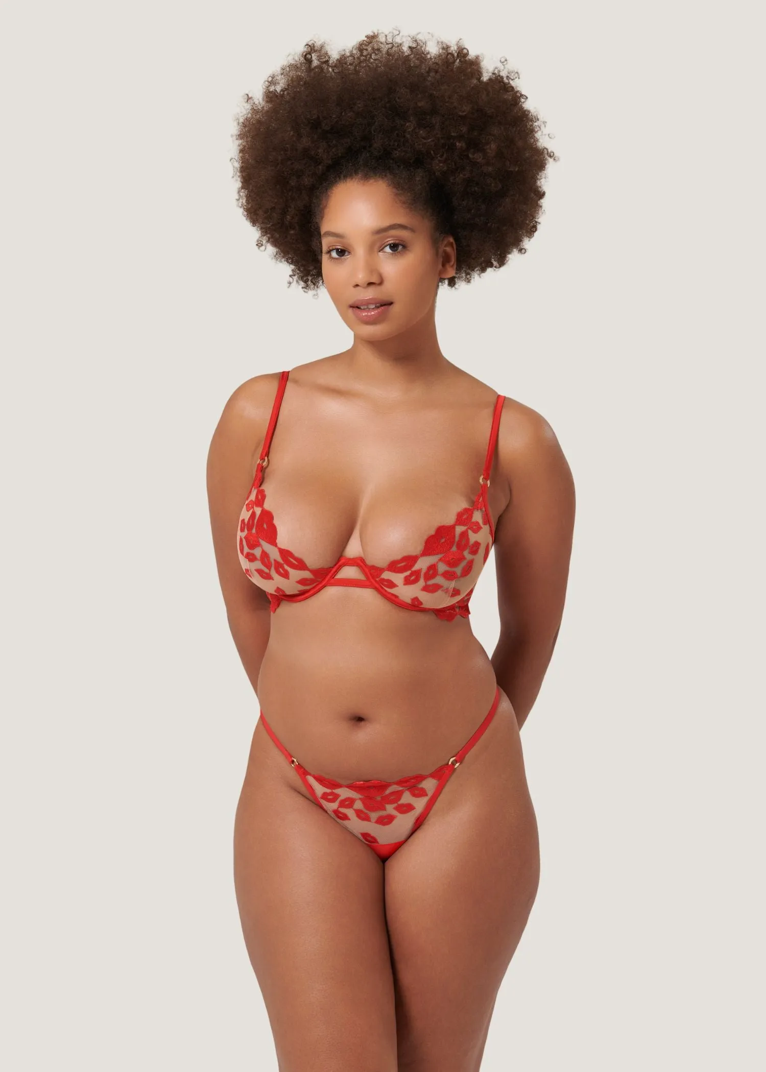 Marian Thong (Tomato Red/Sheer)