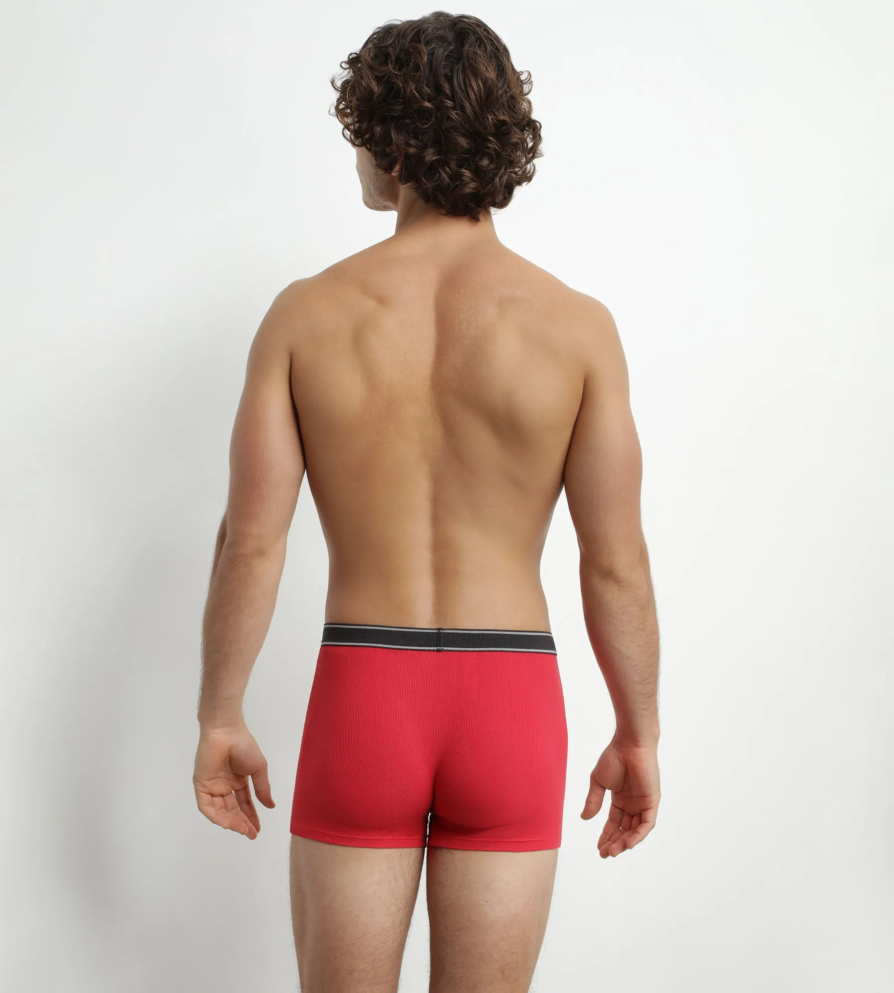 Men's boxer shorts in ribbed modal cotton Rouge Addict Dim Elegant