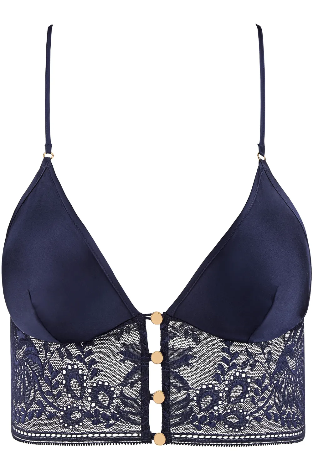 Midnight Whisper Silk Bralette Evening Blue