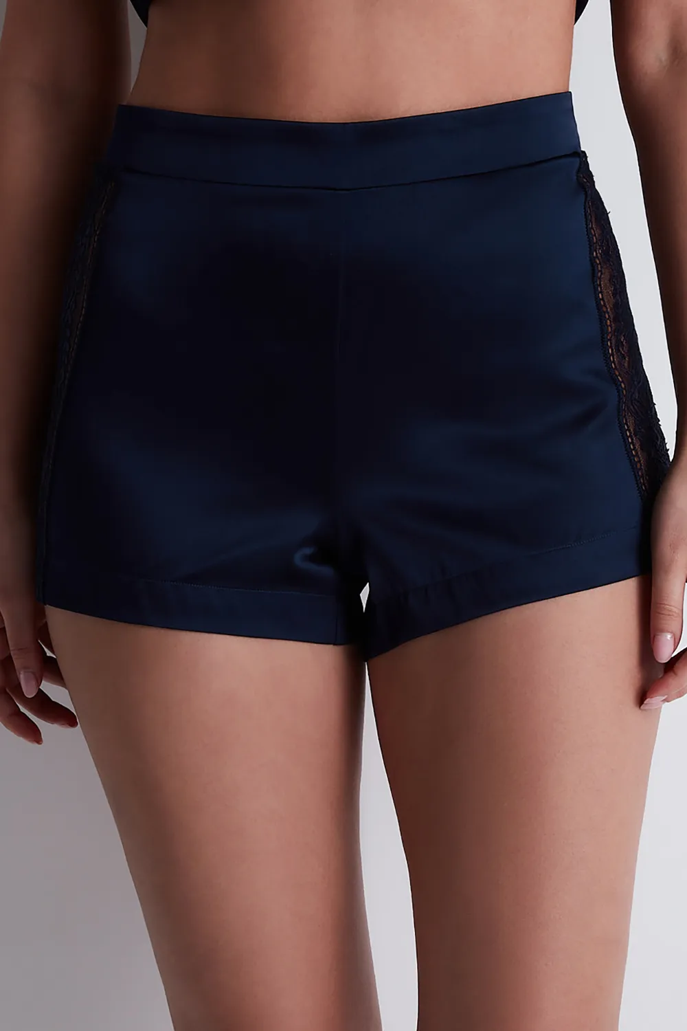Midnight Whisper Silk Shorts Evening Blue