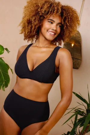 Mila Black Fuller Bust Scrunch Hidden Underwire Bikini Top