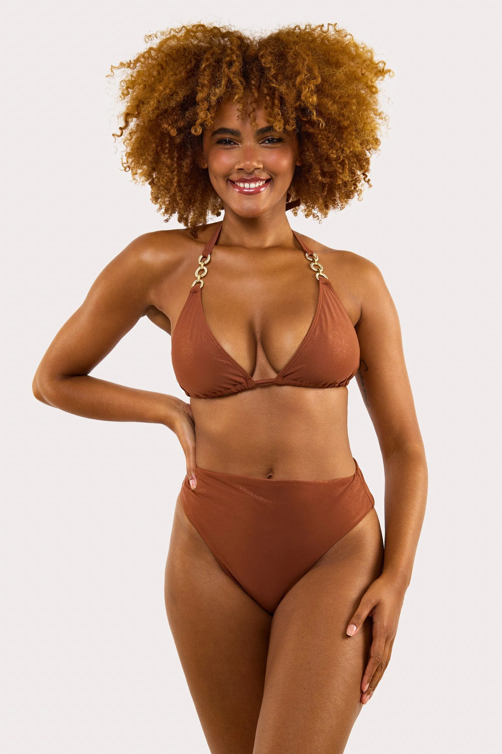 Morgan Bronze Glitter Mix & Match High-Waist Brief