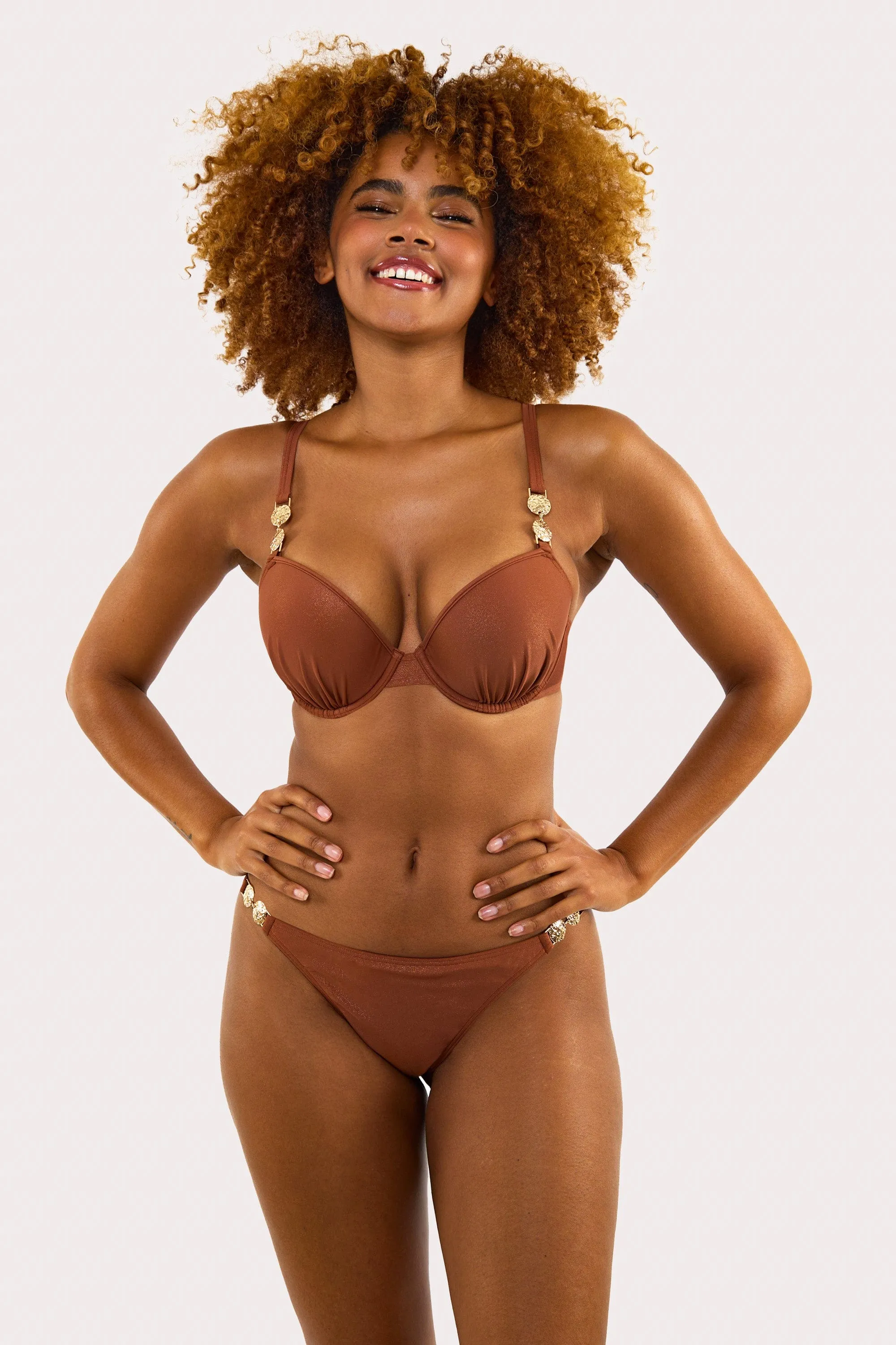 Morgan Bronze Glitter Mix & Match Tanga Bikini Bottoms