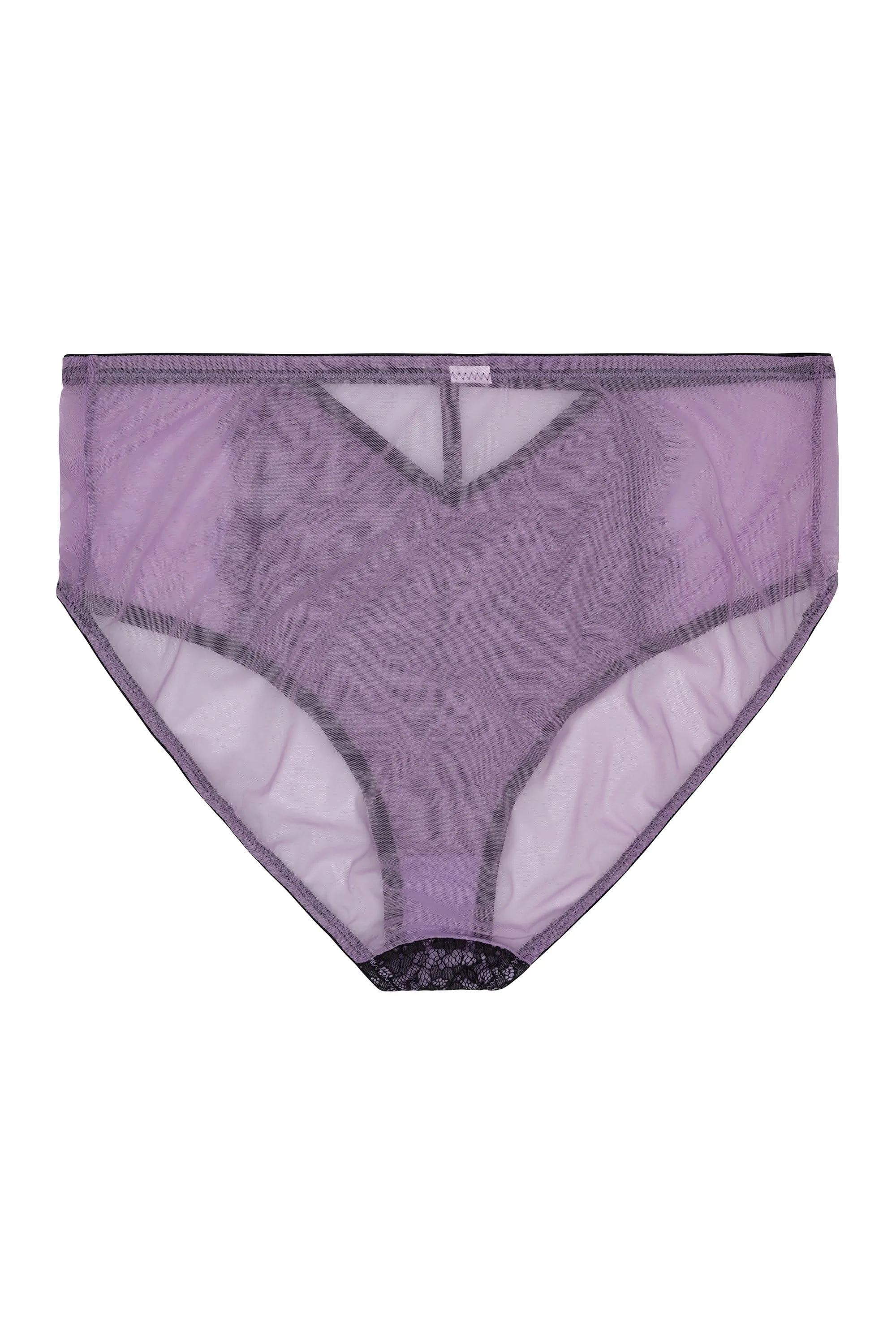 Myra Lilac Contrast Lace High Waist Brief