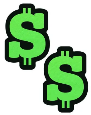 Neon Green Dollar Sign Nipple Pasties