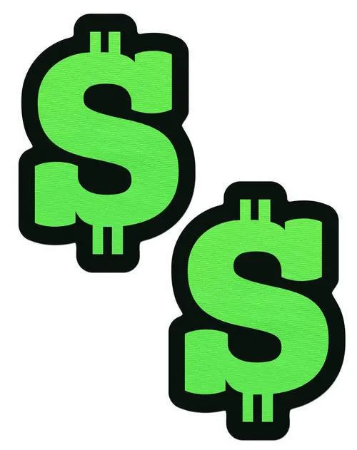 Neon Green Dollar Sign Nipple Pasties
