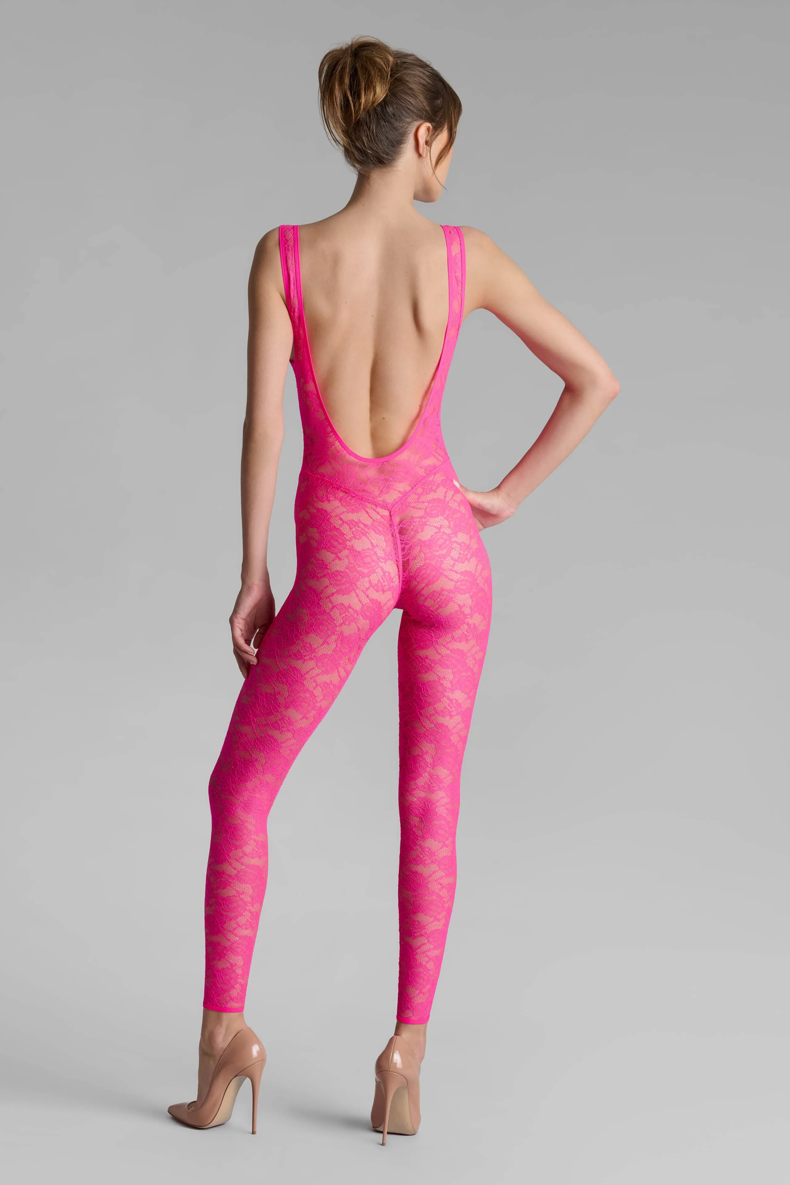 Open Back Catsuit - Flashback Neon