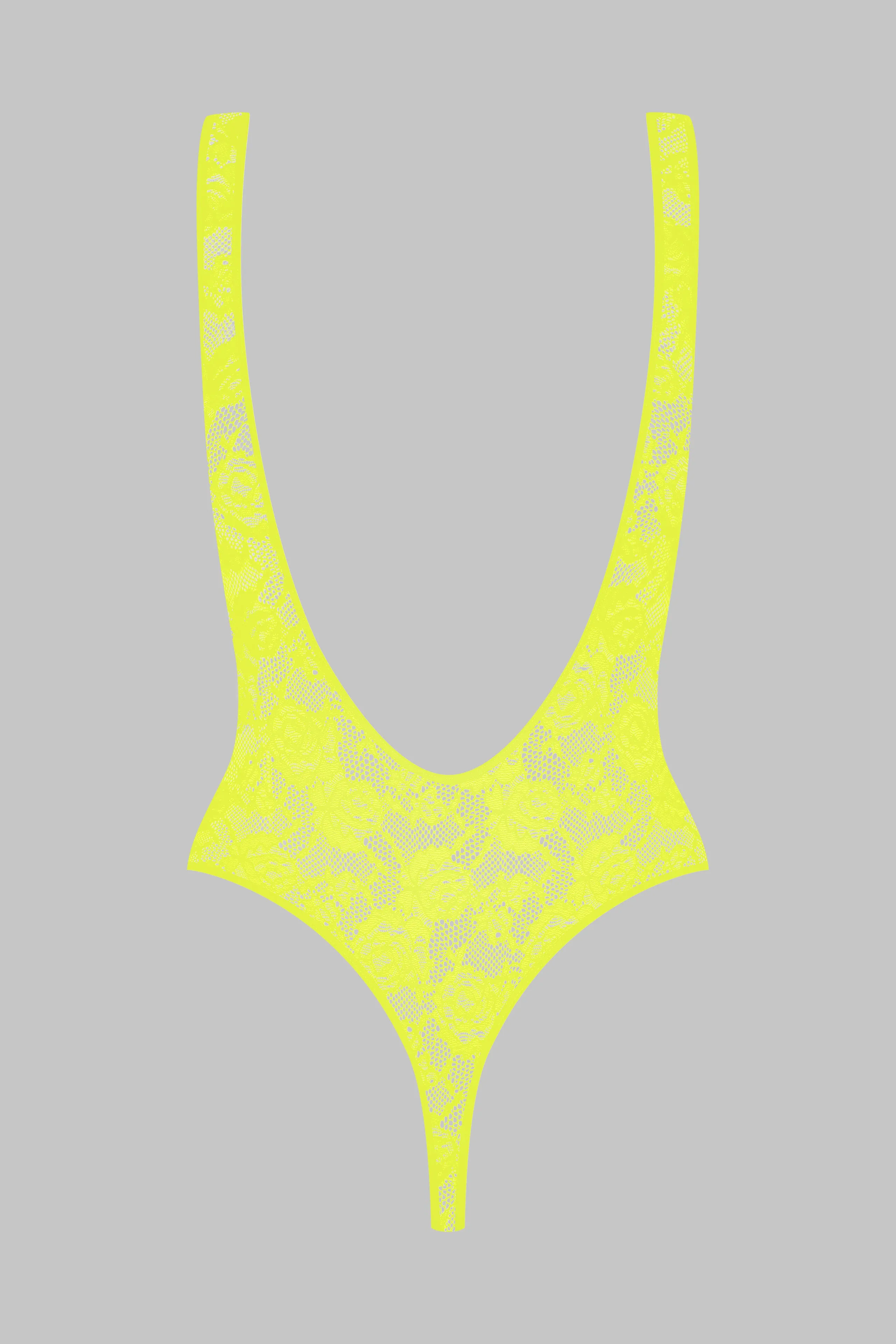 Open back string bodysuit - Flashback Neon