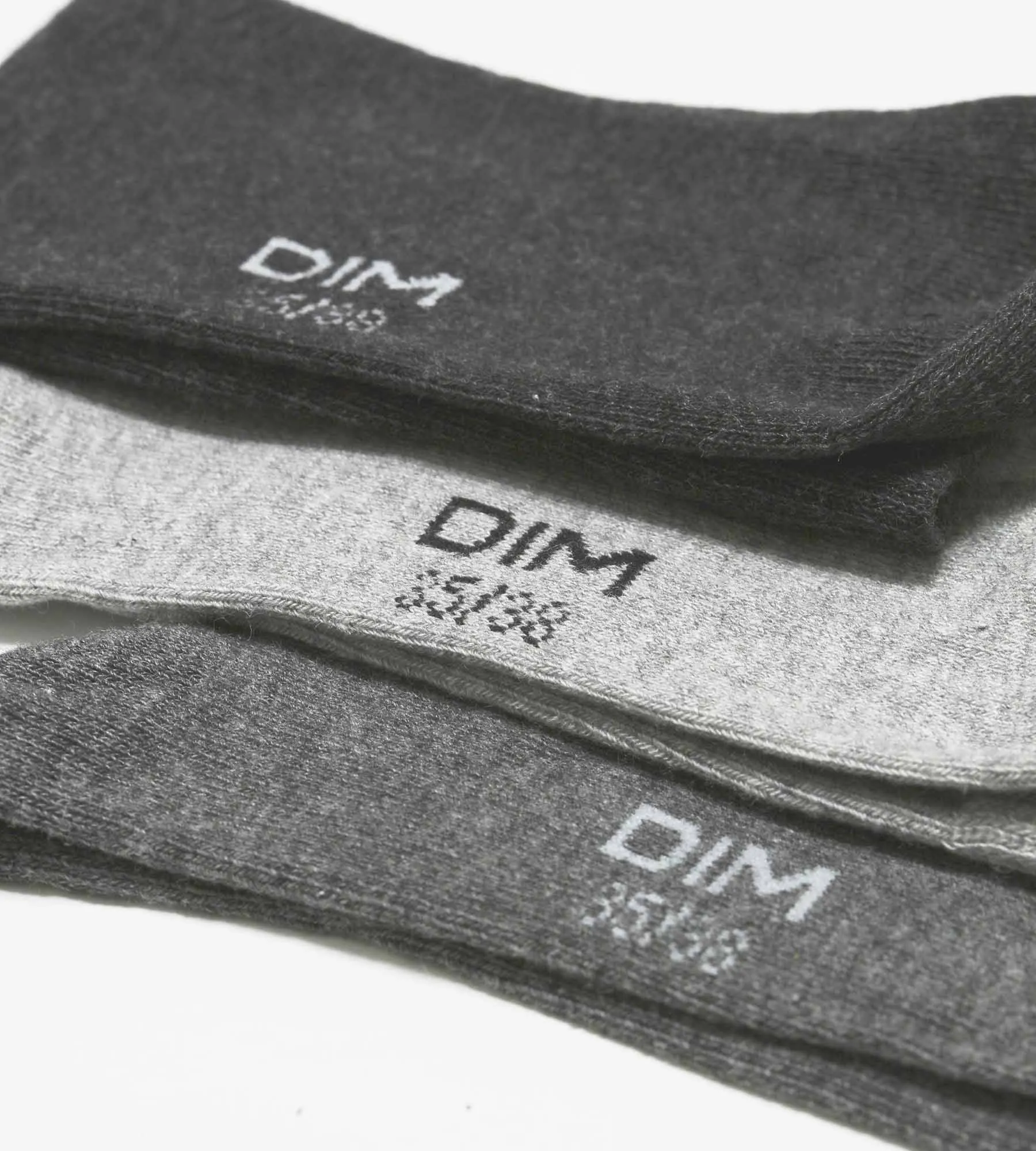 Pack of 3 pairs of light gray women's socks in Dim cotton