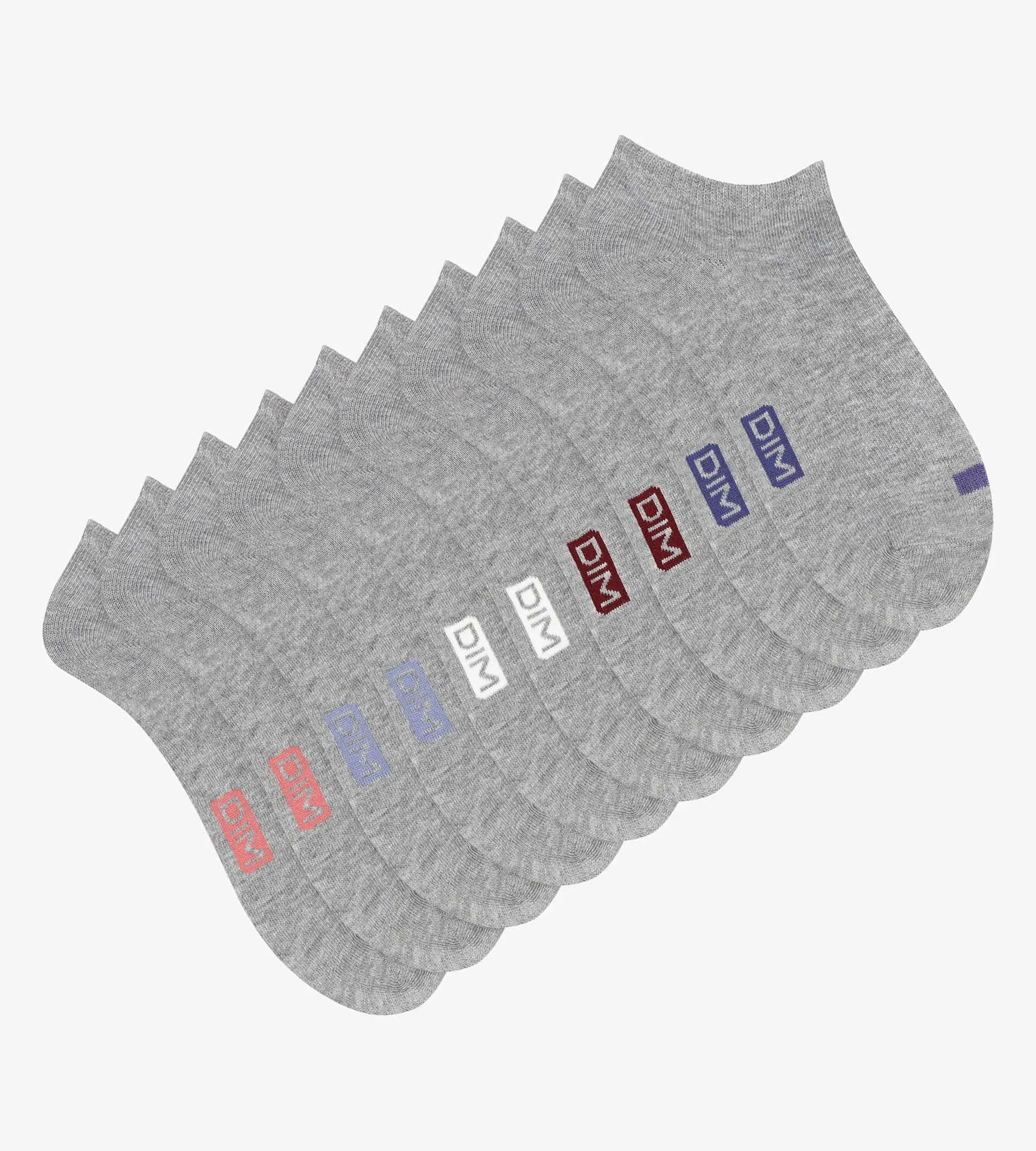 Pack of 5 pairs of EcoDim Light Grey cotton socks for women