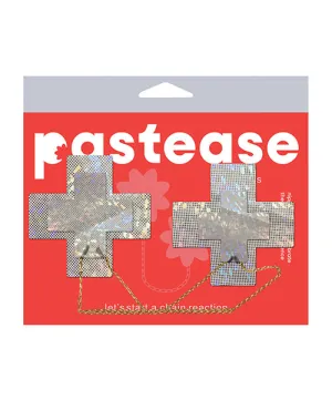 Pastease Chains Disco Cross - White O/S