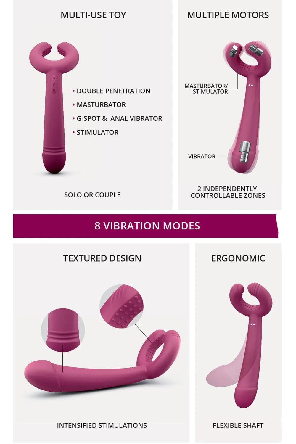 Please Me Multi-Use Vibrator in Plum Star
