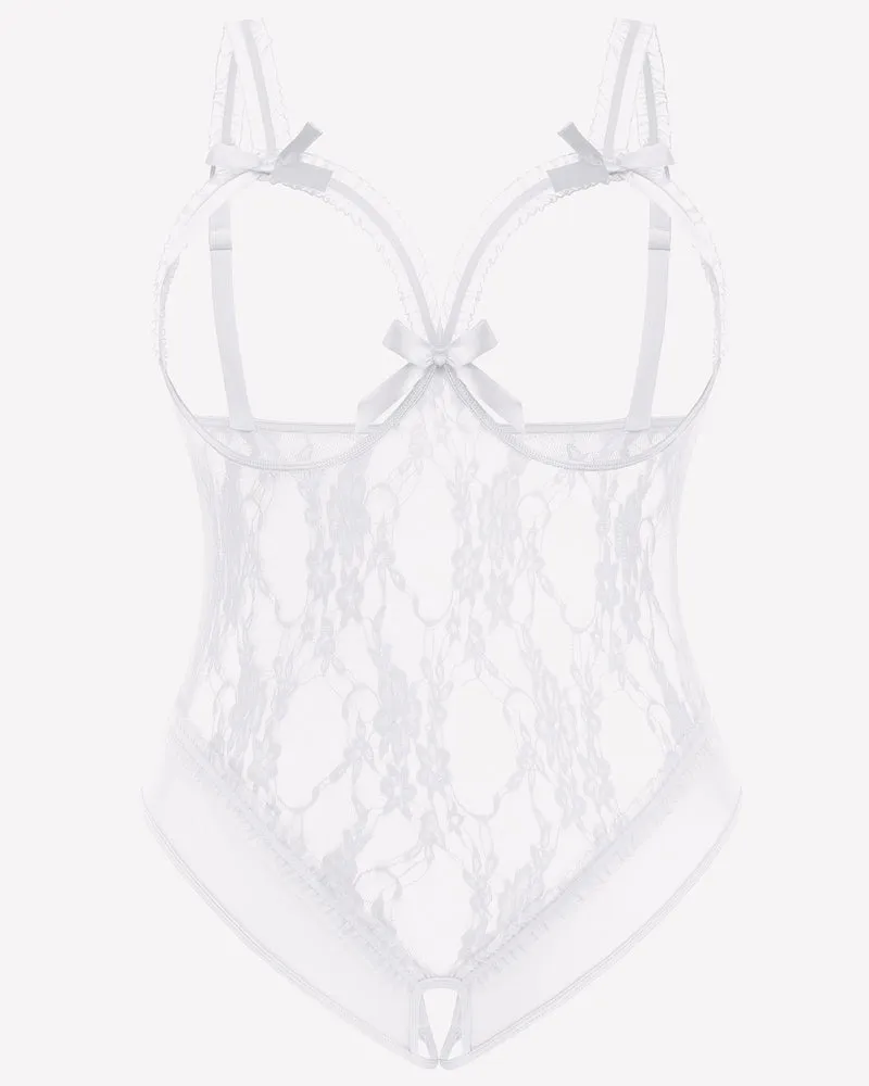 Plus Size Crotchless Exotic Lace Teddies