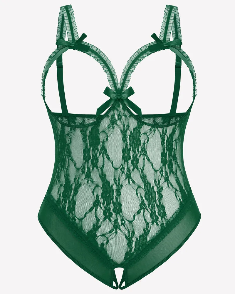 Plus Size Crotchless Exotic Lace Teddies