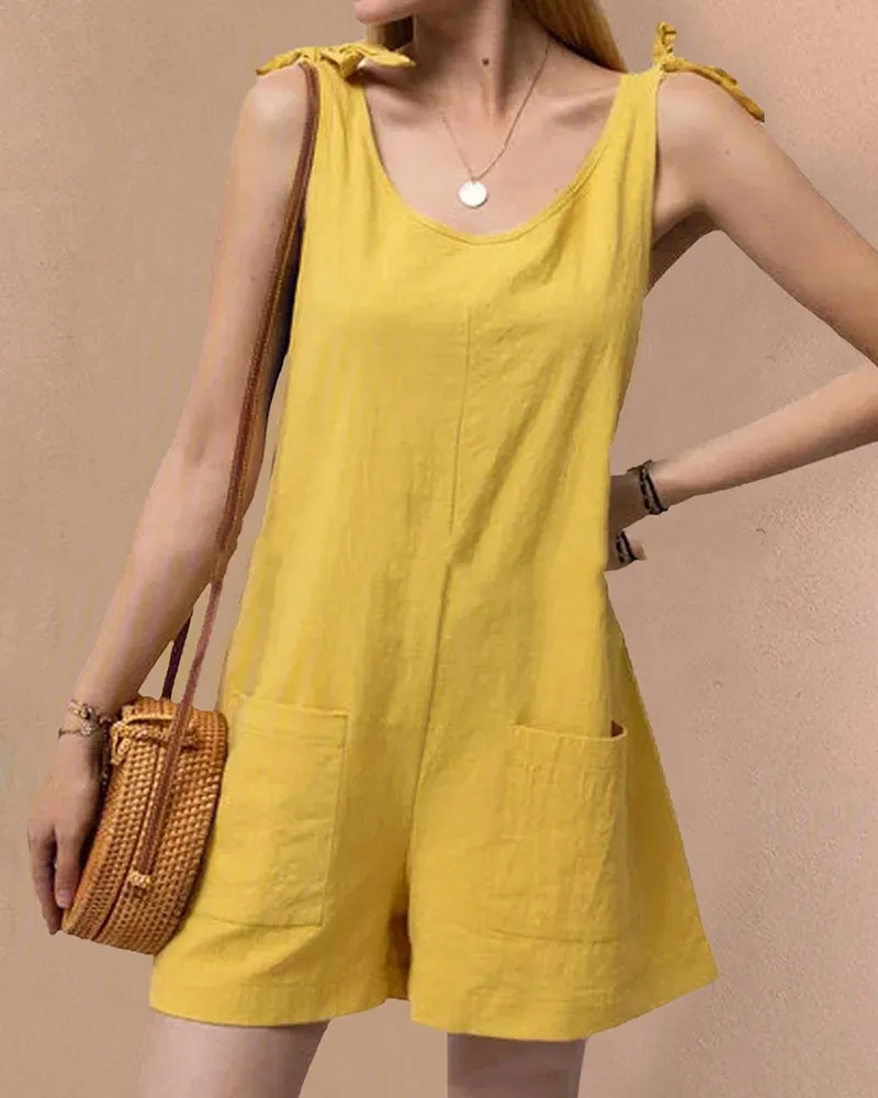 Pocket Shorts Jumpsuits