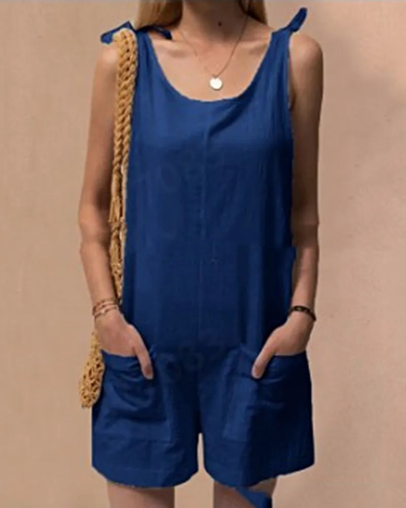 Pocket Shorts Jumpsuits
