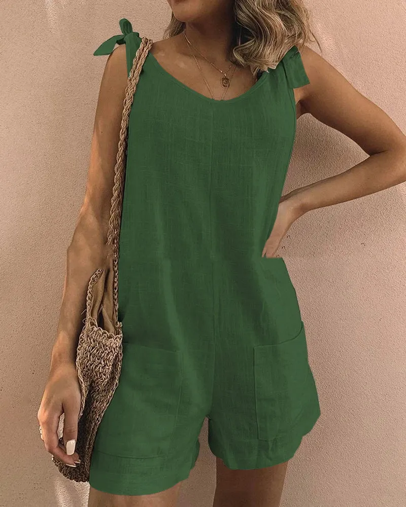 Pocket Shorts Jumpsuits