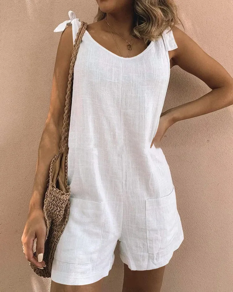 Pocket Shorts Jumpsuits