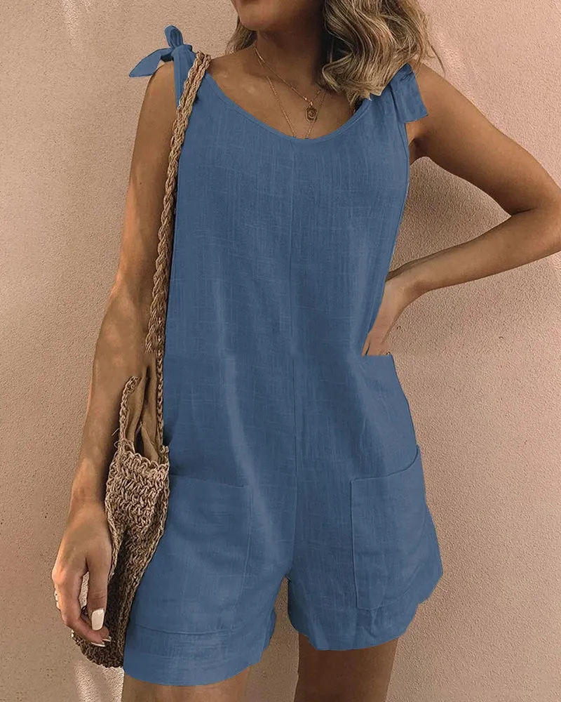 Pocket Shorts Jumpsuits