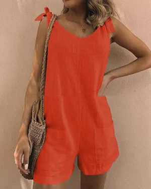 Pocket Shorts Jumpsuits