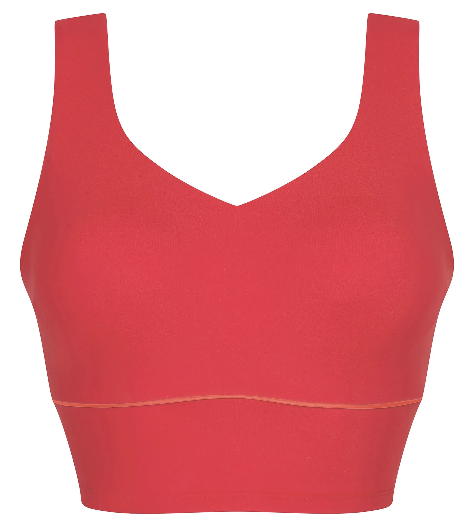 Red sculpting microfiber long bra Dim Move