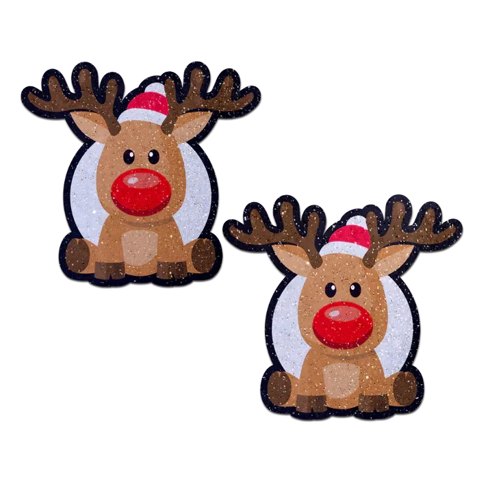 Reindeer: Red Nose Rudolph Nipple Pasties