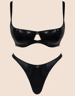 Scantilly Serpent Padded Half Cup Bra Black
