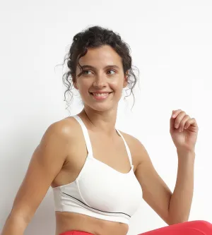 Sculpting microfiber sports bra Ecru Dim Move