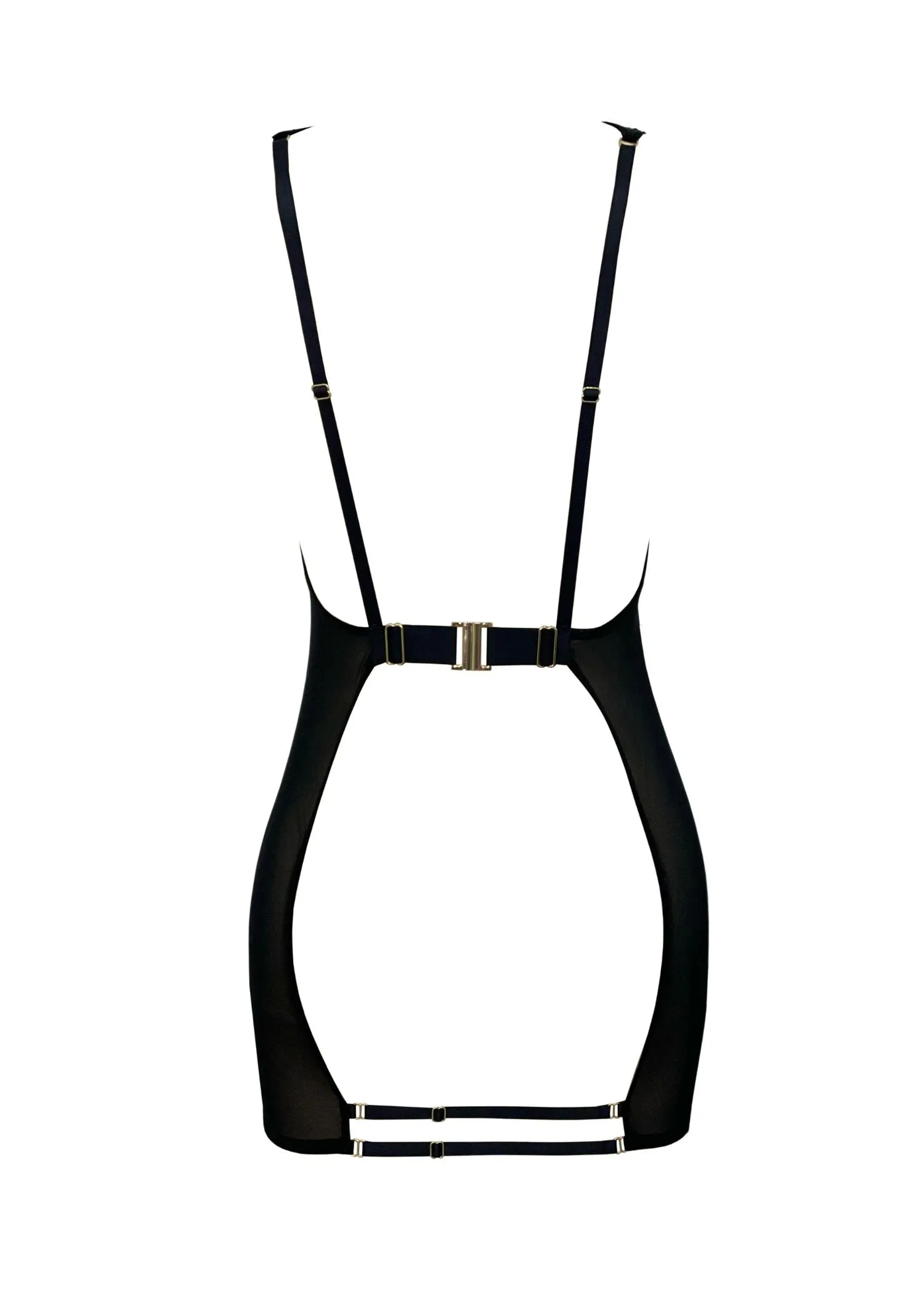SHEER Backless Dress (Black)