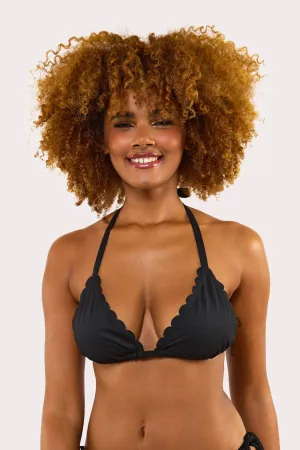 Sophia Fuller Bust Mix & Match Black Scallop Triangle Bikini Top