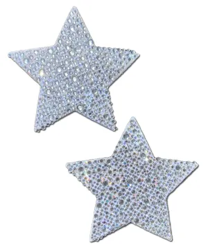 Star: Crystal Silver Nipple Pasties