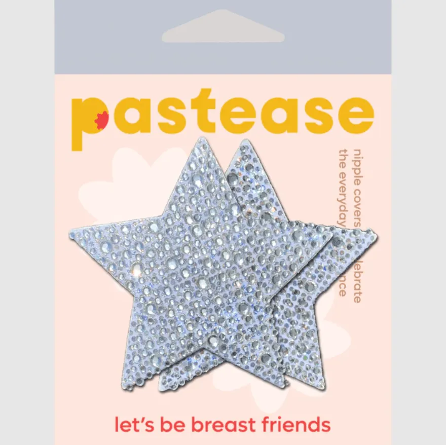 Star: Crystal Silver Nipple Pasties