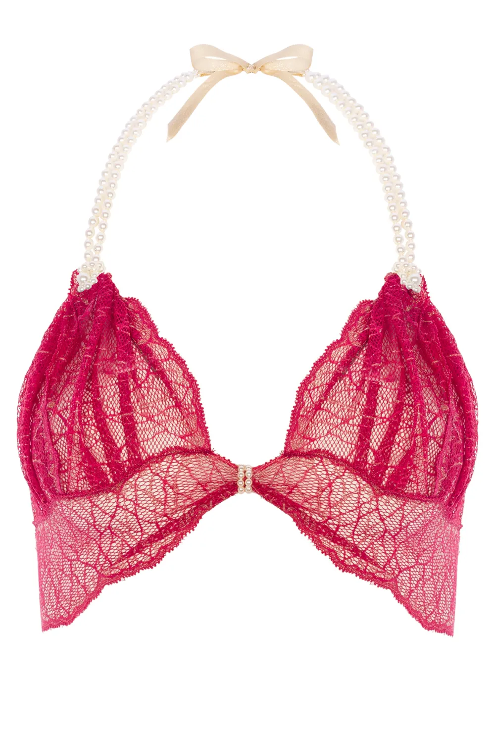 Sydney Daisy Pearl Bra in Red