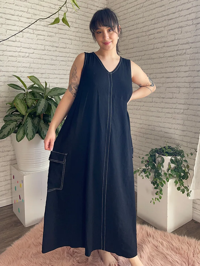 Tribal Sleeveless Cargo Dress