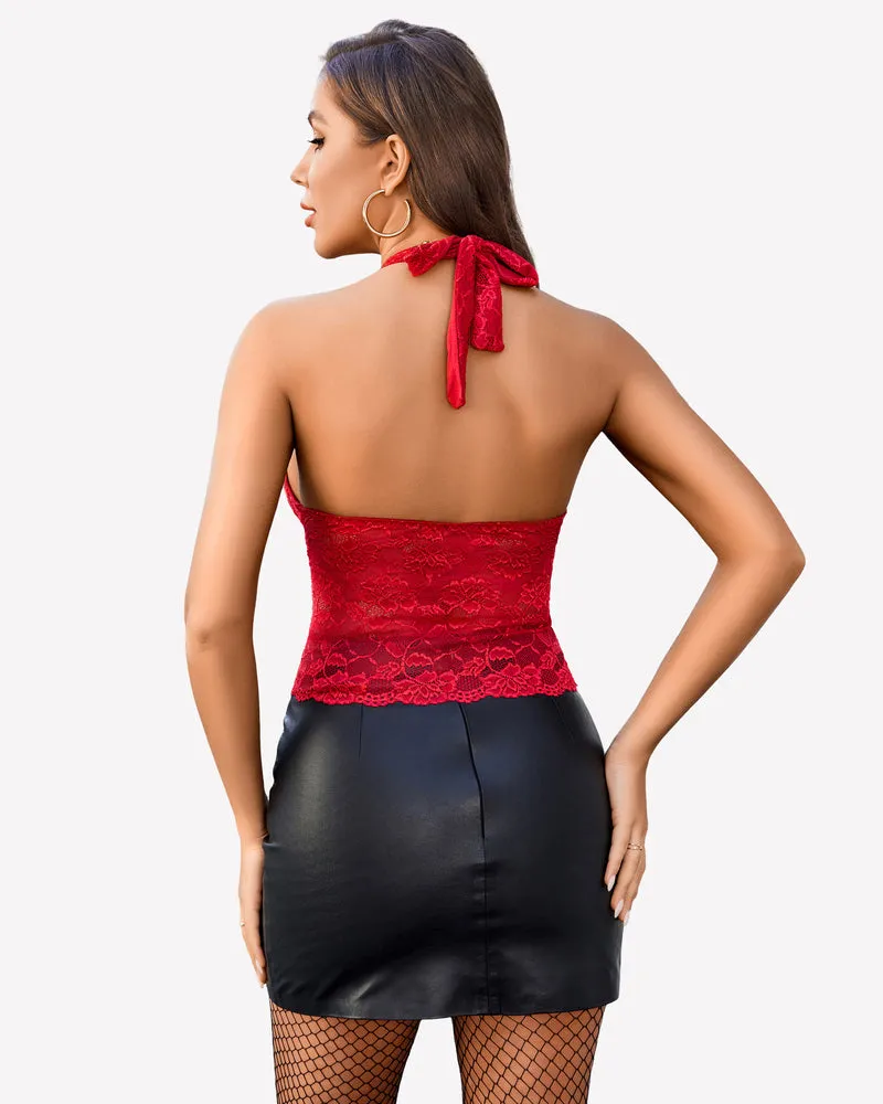 V Neck Halter Top Tank Tops