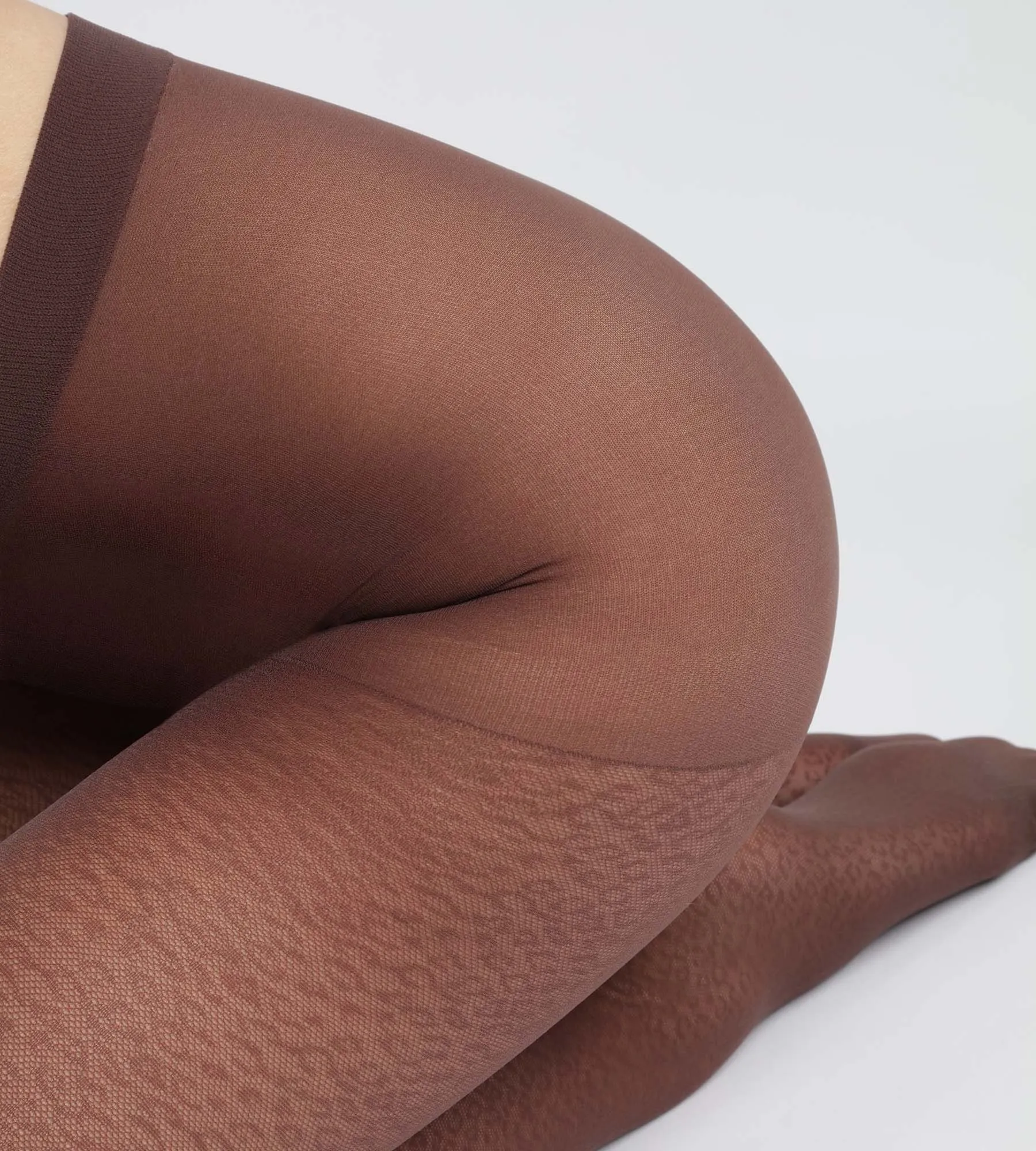 Women's semi-opaque tights with leopard pattern in coffee Dim Style